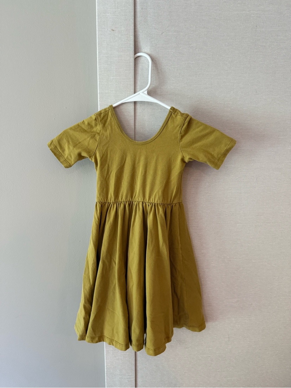 Girls Yellow Short Sleeve Twirl Dress - Casual